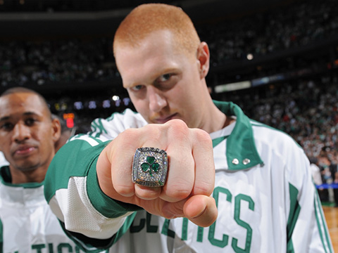 Brian Scalabrine with his 2008 Celtics Ring
